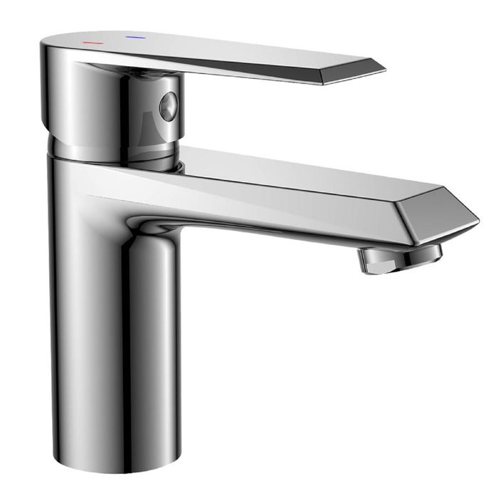 Смеситель одноручный для умывальника RossinkaRS28-11, монолитный, хром