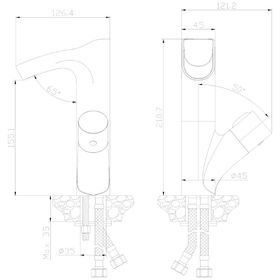 

Смеситель для умывальника Rossinka Z35-30W, с прозрачным изливом, с подсветкой, белый