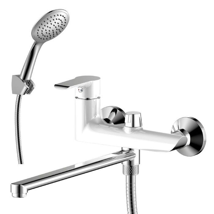 Смеситель для ванны Rossinka W35-32, одноручный, с плоским изливом 320 мм, хром