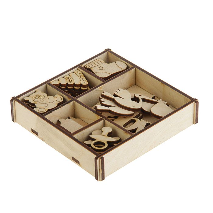 Набор заготовок в коробке "Рождение ребенка", 5 заготовок в ячейке