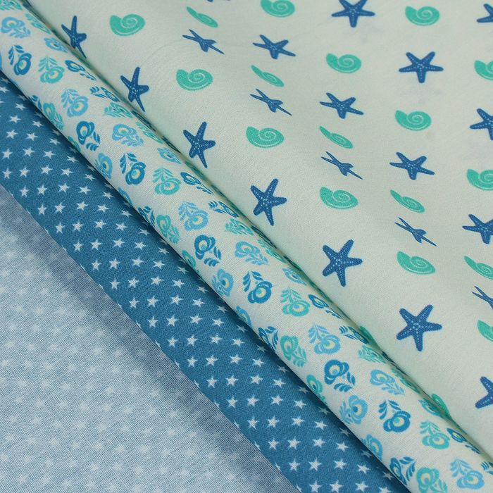 Набор тканей для пэчворка "Морской бриз", 48х50см, 120г/кв.м, 7шт