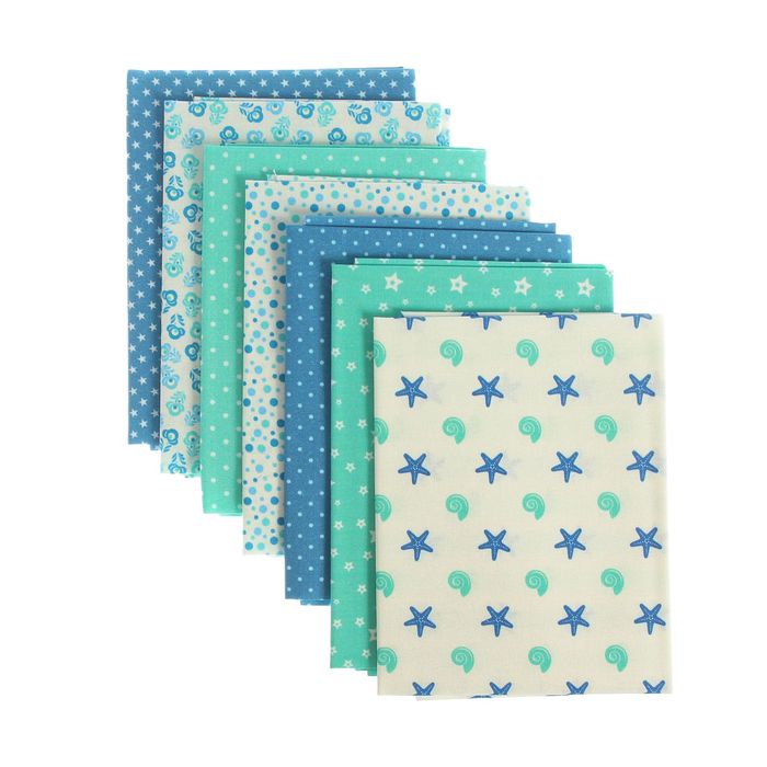 Набор тканей для пэчворка "Морской бриз", 48х50см, 120г/кв.м, 7шт