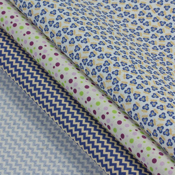 Набор тканей для пэчворка "Цветочная мозаика", 48см*50см, 120г/кв.м, 6шт