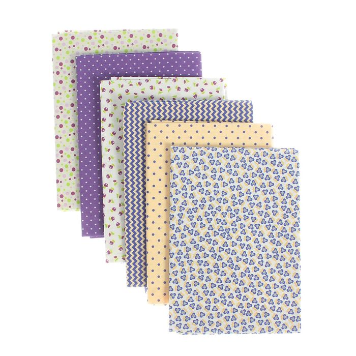 Набор тканей для пэчворка "Цветочная мозаика", 48см*50см, 120г/кв.м, 6шт