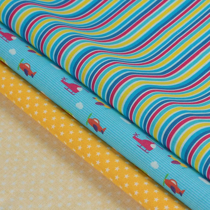 Набор тканей для пэчворка "От винта", 48х50см, 120г/кв.м, 6шт