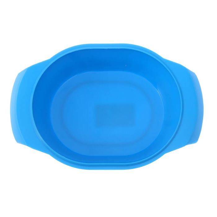 Миска 600 мл овальная с ручками, цвет голубой