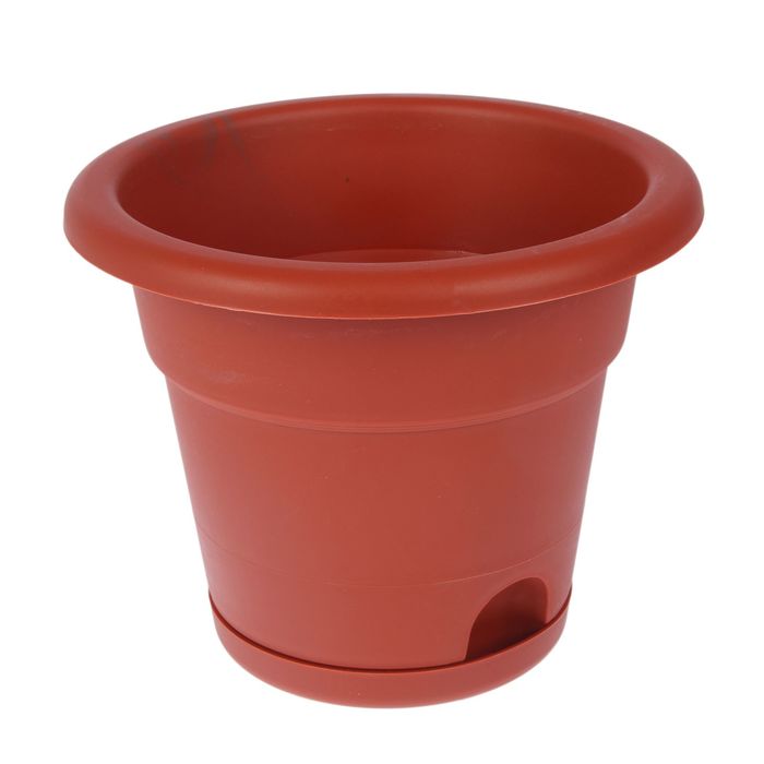 Горшок 5 л, с нижним поливом, d=25 см, цвет терракот