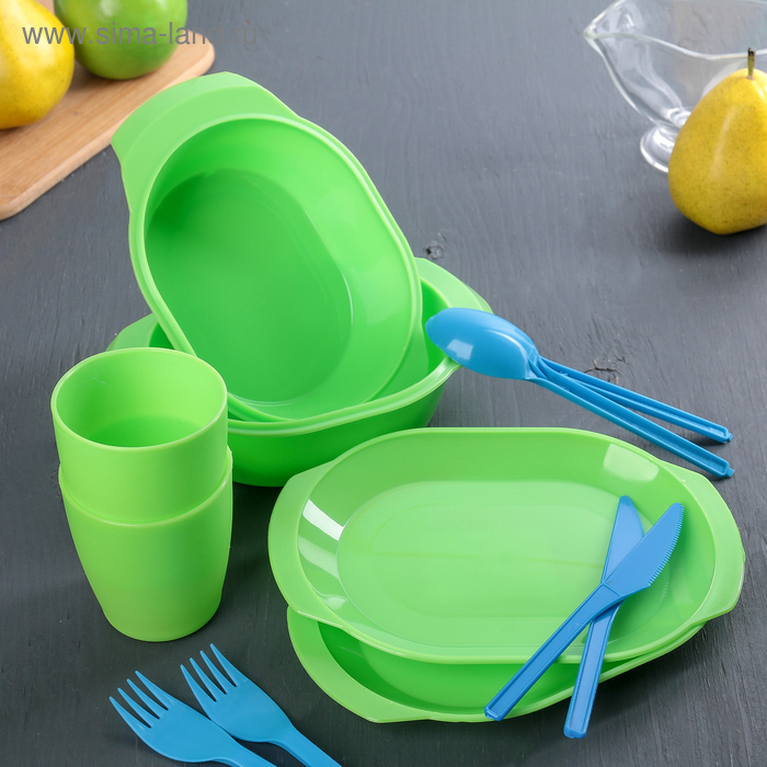 фото Набор посуды на 2 персоны, 12 предметов, цвет микс искрапласт