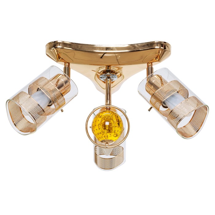 Спот "Эклипс" 3х60Вт Е27 золото 42*42*20