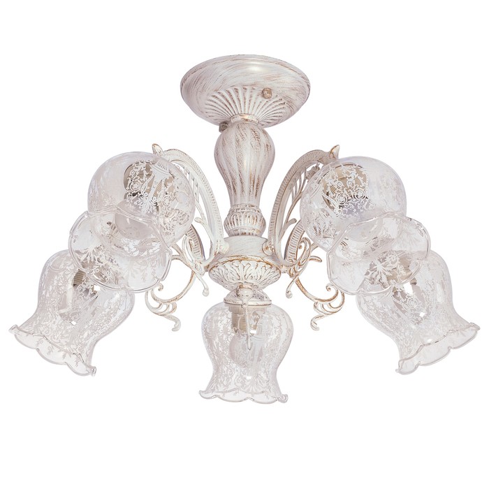 Люстра "Фабиан"  5 ламп 60Вт Е27 белый 53х53х33