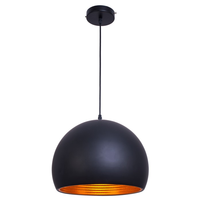 Люстра подвес "Лоррет" 1х40Вт Е27 черный, золото 35х35х105