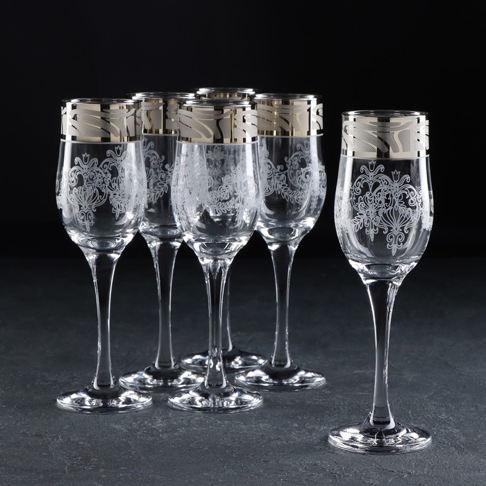 фото Набор бокалов для шампанского 200 мл "мускат", 6 шт гусь-хрустальный стекольный завод