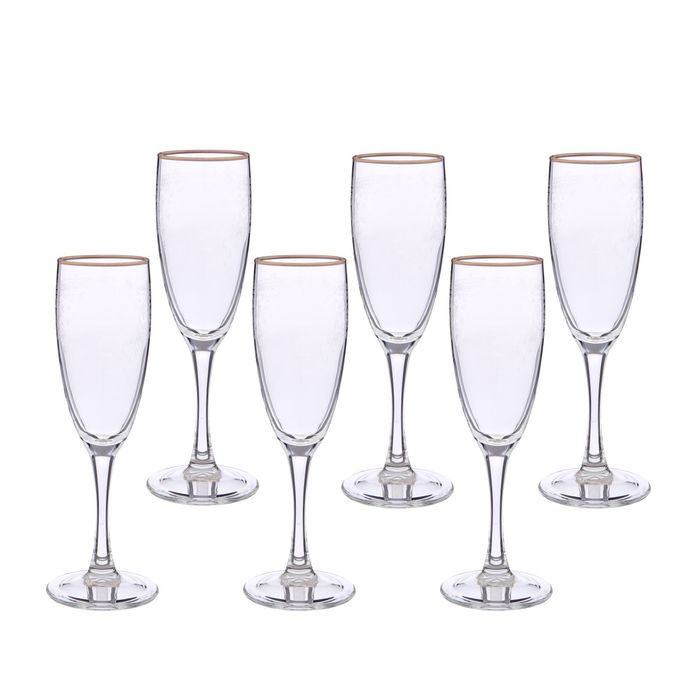 Набор бокалов для шампанского 170 мл "Шарм. Золото", 6 шт