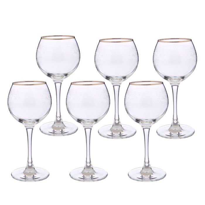 Набор фужеров для вина 210 мл "Шарм. Золото", 6 шт