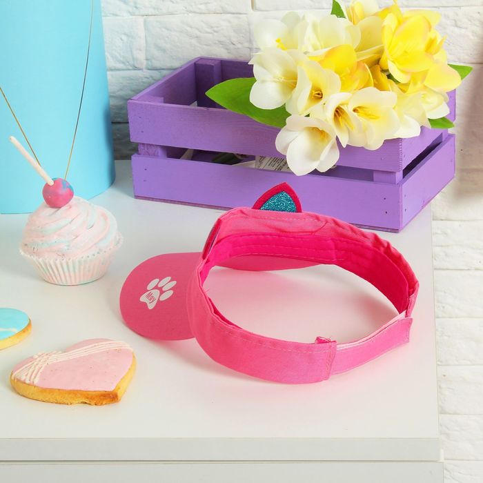 Козырёк детский "Кошечка" с ушками, р-р 50-54