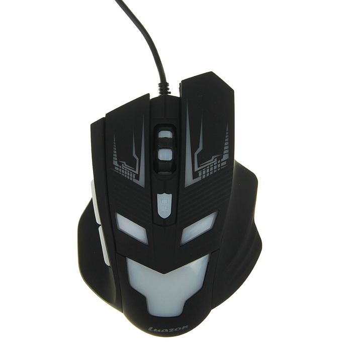 Мышка игровая LuazON L-062, оптическая, подсветка, 800/1200/2400/3600 dpi, провод 1,5 м, USB