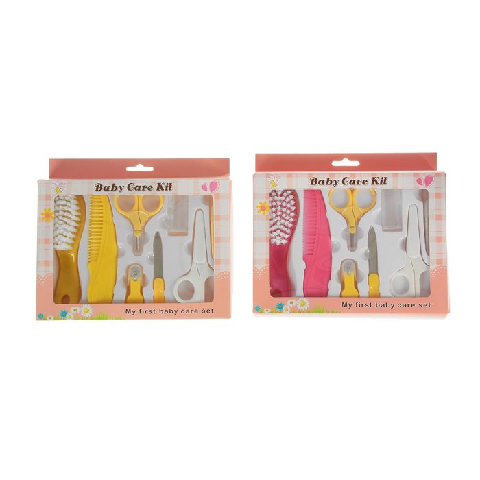 Набор гигиенический, 8 предметов: расческа-2шт, книпсер, ножницы-2шт, пилка, щётка для дёсен, пинцет, цвет МИКС