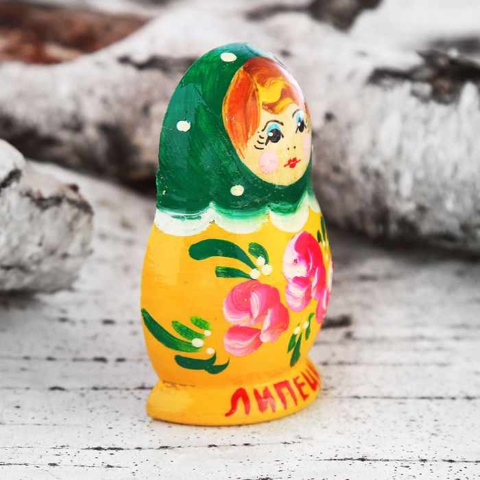 Магнит-половинка матрешка "Липецк", 6*4 см
