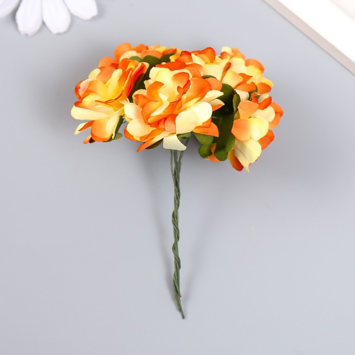 Декор для творчества "Пестрые цветы" МИКС, 9 см (1 набор=1 букету) в букете 6 цветков