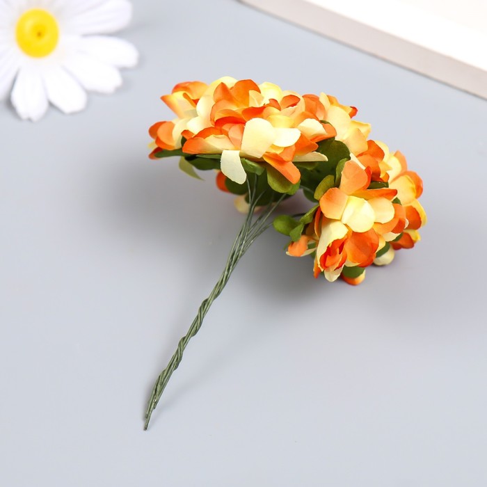 Декор для творчества "Пестрые цветы" МИКС, 9 см (1 набор=1 букету) в букете 6 цветков
