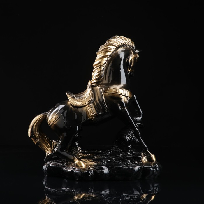 Сувенир "Конь на дыбах" большой, чёрный