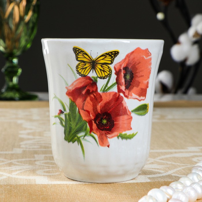 Кружка 350 мл "Конус", подсолнух, деколь