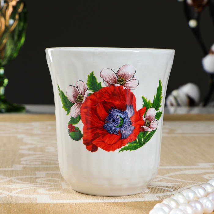 Кружка 250 мл "Настя", букет роз, деколь