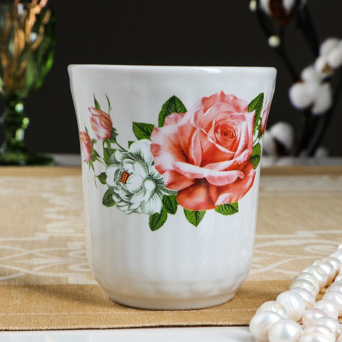 Кружка 250 мл "Настя", ромашка, деколь