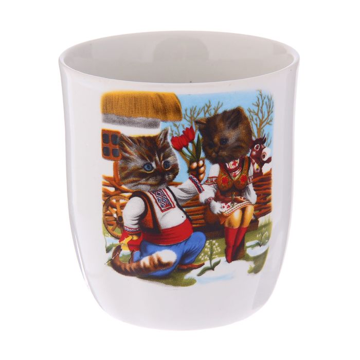 Кружка 320 мл "Ромашка", коты, деколь