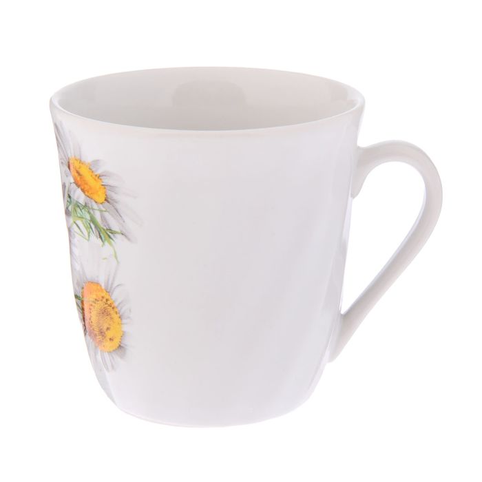Кружка 250 мл "Волна", ромашка с бабочкой, деколь