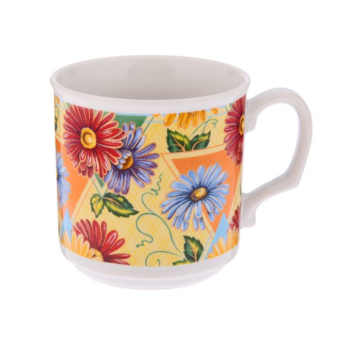 Кружка 320 мл "Гвоздика", цветы, круговая деколь