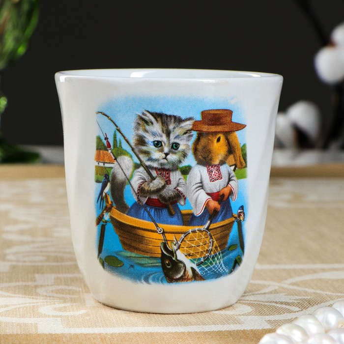 Кружка 250 мл "Волна", коты, деколь, микс