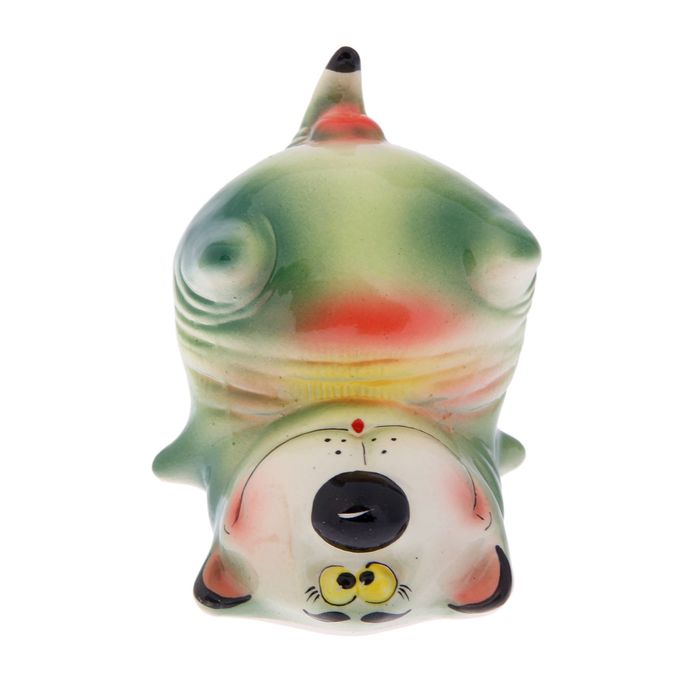 Копилка "Васька" глазурь, зелёная