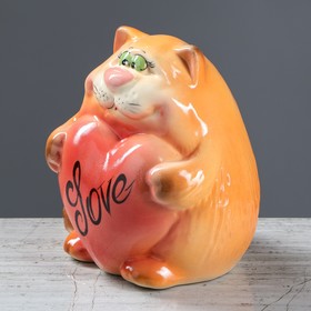 

Копилка "Кот с сердцем" оранжевый, 15 см