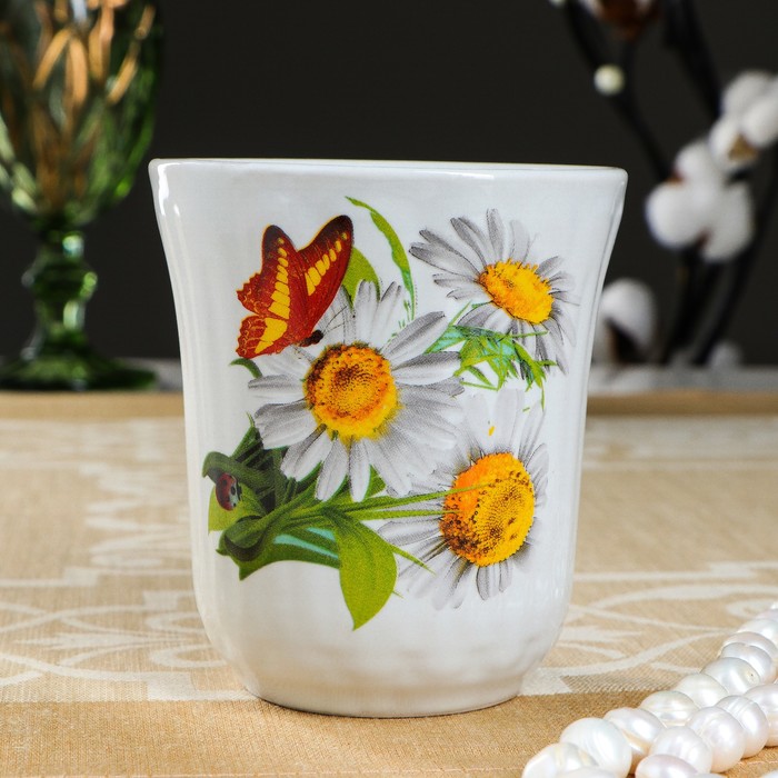 Кружка 350 мл "Конус", земляника, деколь