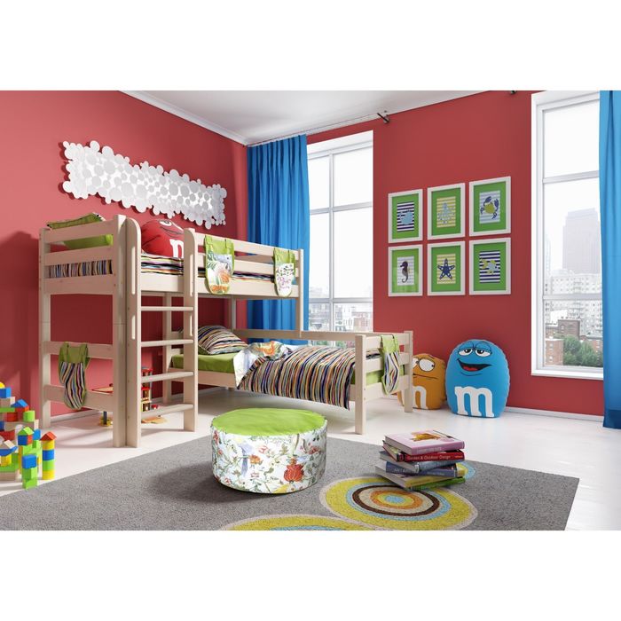 Угловая кровать Соня с прямой лестницей Вариант 7