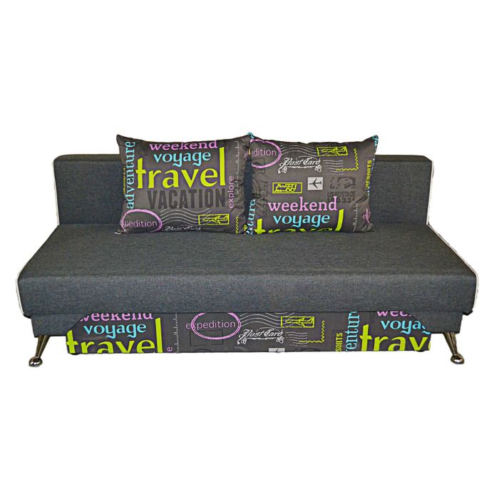 Диван «Виола», обивка «джой графит»/«фьюжен тревел»/«нео азур»/кант «савана милк»