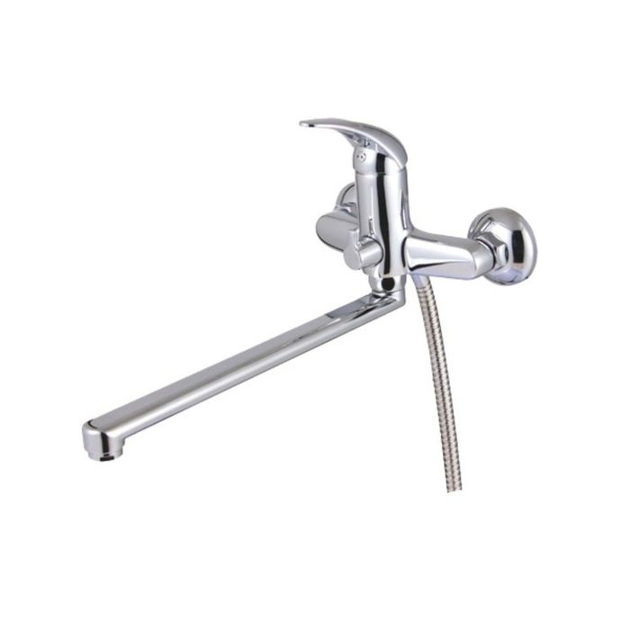 Смеситель для ванны Zenta "Веро" Z0208, с душевым комплектом, излив 300 мм, хром