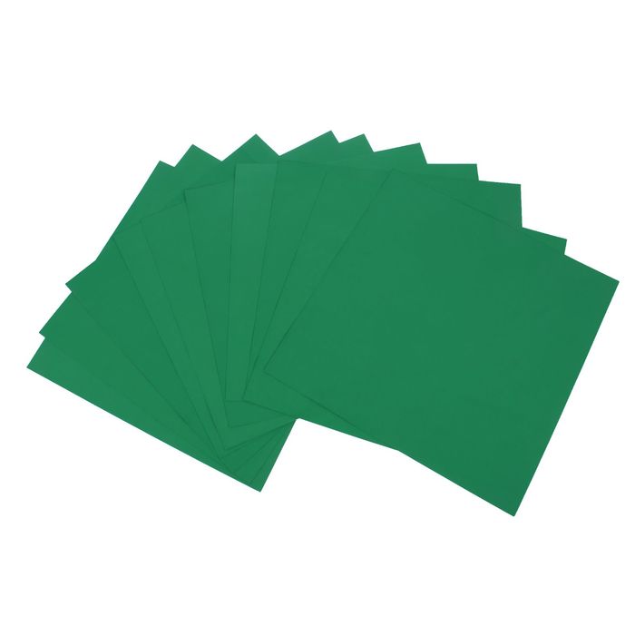 Фоамиран набор 10 листов 50х50, 1 мм "Глубокий зеленый" (f08)