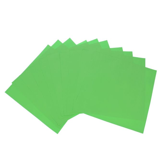 Фоамиран набор 10 листов 50х50, 1 мм "Весенняя зелень" (f02)