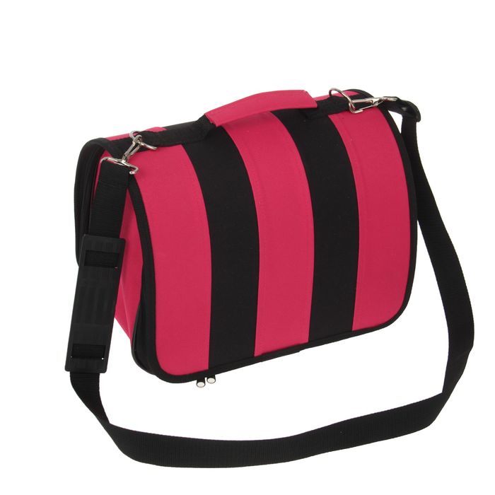 Сумка-переноска каркасная, складная, розово-черная, 31 х 20,5 х 22 см
