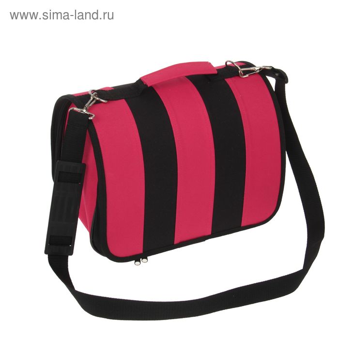 фото Сумка-переноска каркасная, складная, розово-черная, 49 х 30 х 35 см