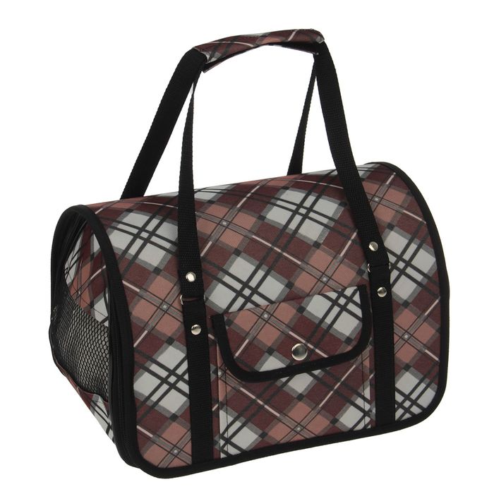 Сумка-переноска каркасная с карманом, 31 х 20,5 х 22 см, микс цветов