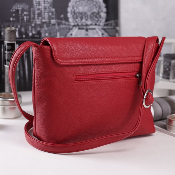 Сумка женская на молнии, 1 отдел, цвет красный