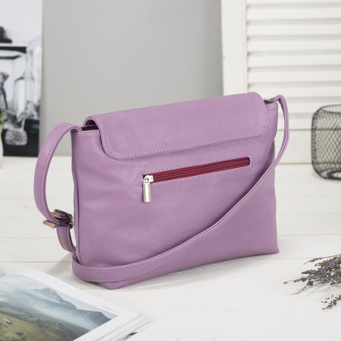 Сумка женская на молнии, 1 отдел, цвет сиреневый