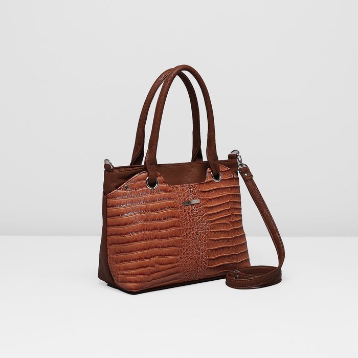 Сумка женская на молнии, 1 отдел, наружный карман, цвет коричневый