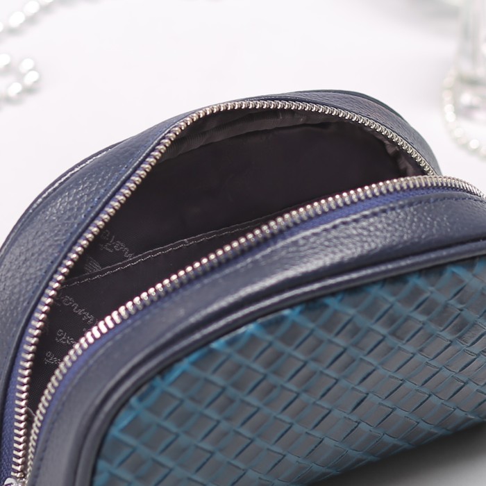 Косметичка-сумочка, отдел на молнии, ручка, цвет бирюзовый