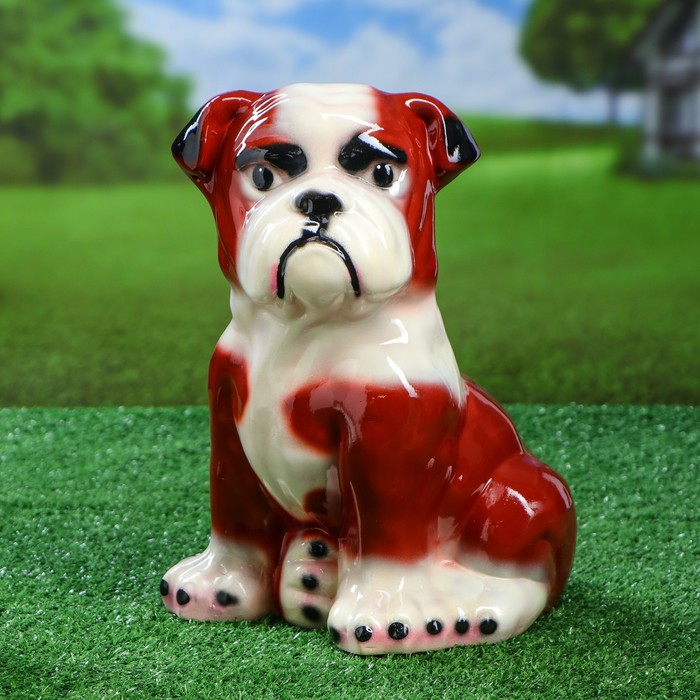 Статуэтка "Бульдог", большая, коричневая