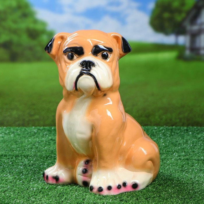 Статуэтка "Бульдог", большая, бежевая