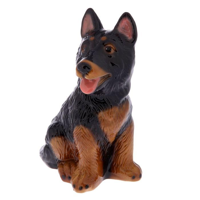 Статуэтка "Овчарка", средняя, чёрно-коричневая